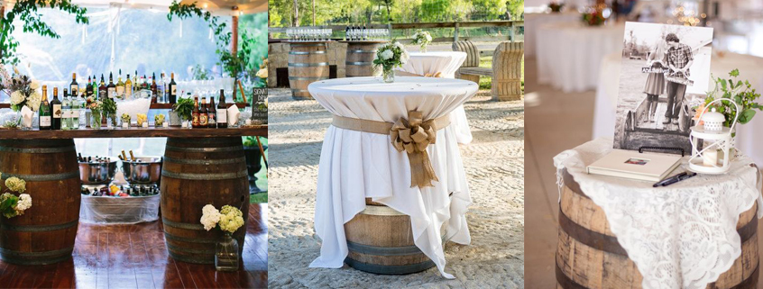 Rent Wine Barrels As Rustic Wedding Decor